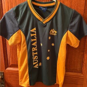 Australia Kids Green and Yellow Sports Shirt